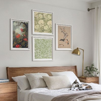Multi-piece wall decor set Flowers and birds in natural surroundings