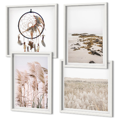 Wall art set Grass fields beach boho style