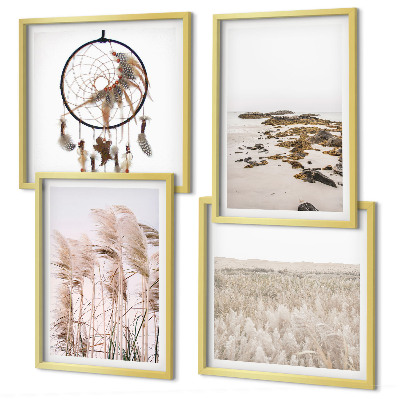 Wall art set Grass fields beach boho style