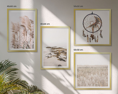 Wall art set Grass fields beach boho style
