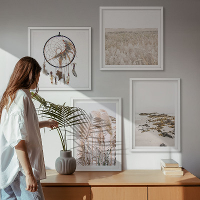Wall art set Grass fields beach boho style
