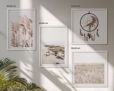 Wall art set Grass fields beach boho style