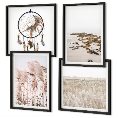 Wall art set Grass fields beach boho style