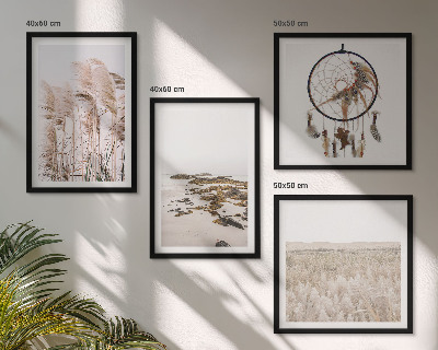 Wall art set Grass fields beach boho style
