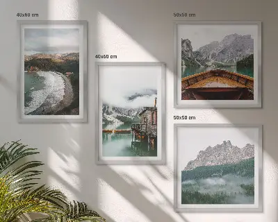 Mountain, beach, and boat wooden wall decor set multi-piece decorative wall art