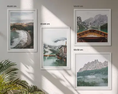 Mountain, beach, and boat wooden wall decor set multi-piece decorative wall art