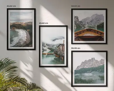 Mountain, beach, and boat wooden wall decor set multi-piece decorative wall art
