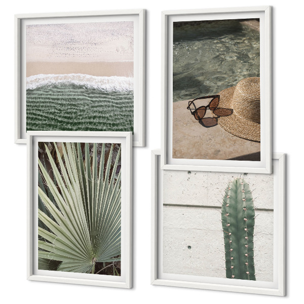 Wall art set Tropical plants accessories