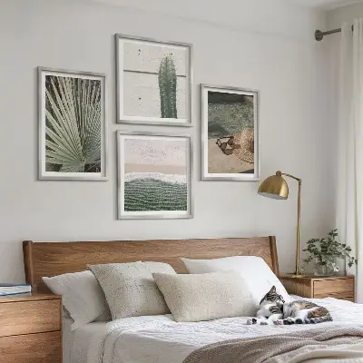 Tropical plants wall art set decorative botanical accessories