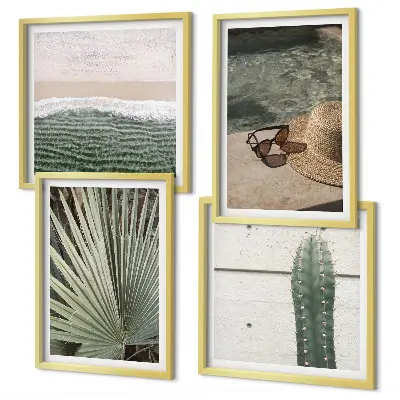 Tropical plants wall art set decorative botanical accessories