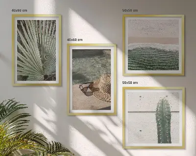 Tropical plants wall art set decorative botanical accessories