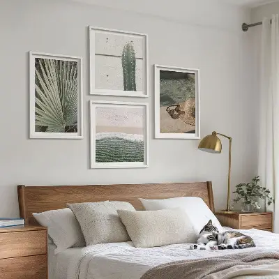 Tropical plants wall art set decorative botanical accessories