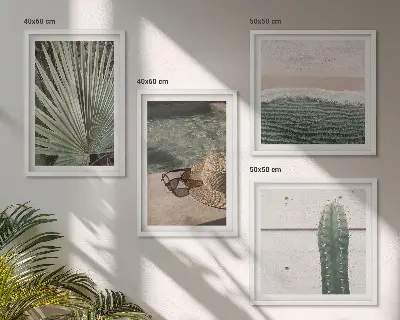 Tropical plants wall art set decorative botanical accessories