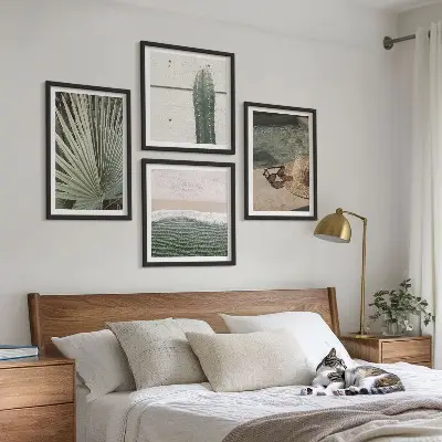 Tropical plants wall art set decorative botanical accessories