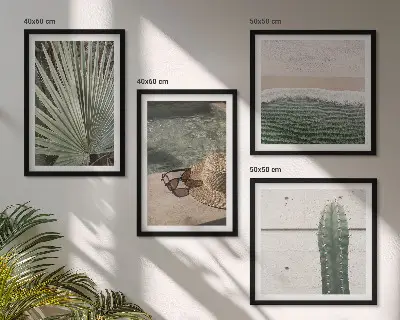 Tropical plants wall art set decorative botanical accessories
