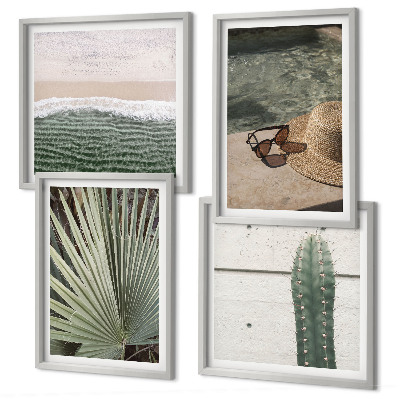 Wall art set Tropical plants accessories