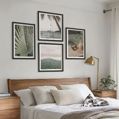 Beach swing leaf wall art set set of 4 pieces