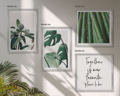 Multi-piece wall decor set Bamboo plant leaves