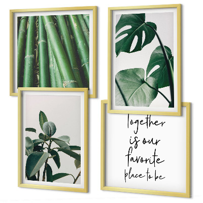 Multi-piece wall decor set Bamboo plant leaves
