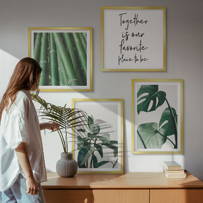 Multi-piece wall decor set Bamboo plant leaves