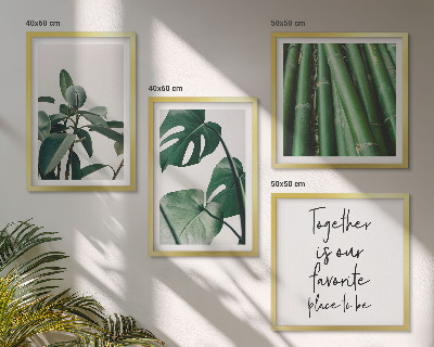 Multi-piece wall decor set Bamboo plant leaves