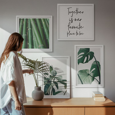 Multi-piece wall decor set Bamboo plant leaves