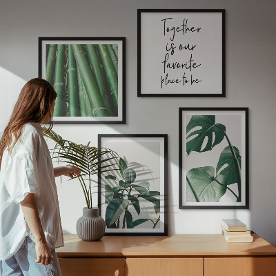 Multi-piece wall decor set Bamboo plant leaves