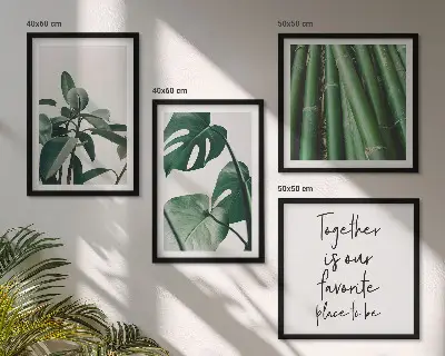 Bamboo plant leaves wall decor set multi-piece