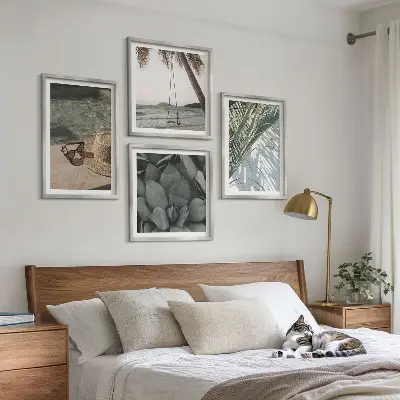 Tropical plants wall art set vacation themed