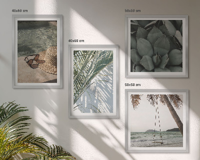 Wall art set Tropical plants for vacation