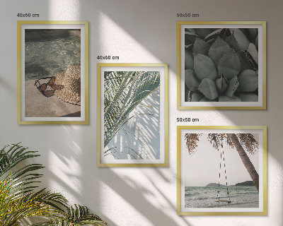 Wall art set Tropical plants for vacation