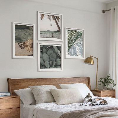 Wall art set Tropical plants for vacation
