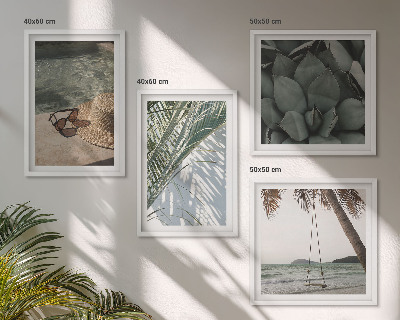 Wall art set Tropical plants for vacation