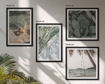 Wall art set Tropical plants for vacation