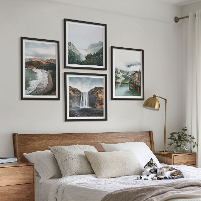 Multi-piece wall decor set Mountain beaches clouds water