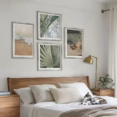 Wall art set water beach hat sunglasses design