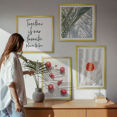 Multi-piece wall decor set Holiday palm fruit inscription