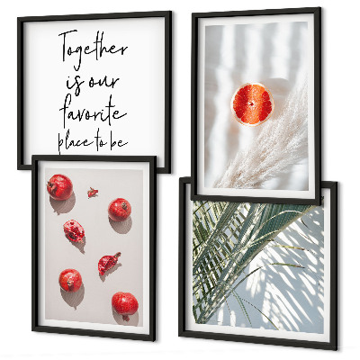 Multi-piece wall decor set Holiday palm fruit inscription