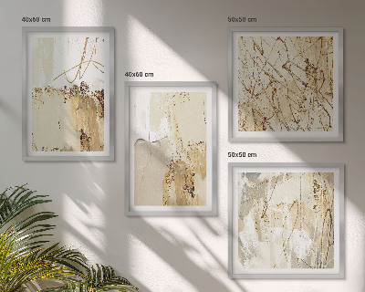 Wall art set Abstract patterns beige white
