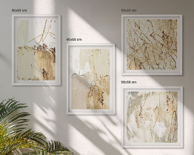 Wall art set Abstract patterns beige white