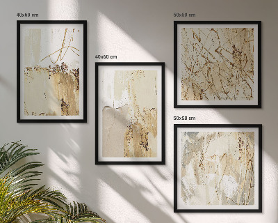 Wall art set Abstract patterns beige white