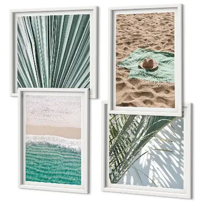 Holiday views beach and sea wall art set of 4 pieces