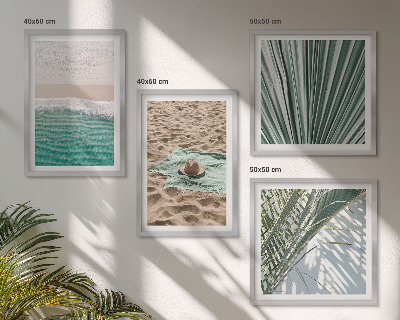 Set of 4 wall art pieces Holiday views beach sea