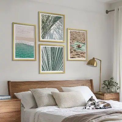 Holiday views beach and sea wall art set of 4 pieces