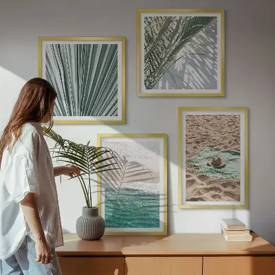 Holiday views beach and sea wall art set of 4 pieces