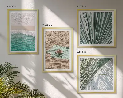 Holiday views beach and sea wall art set of 4 pieces