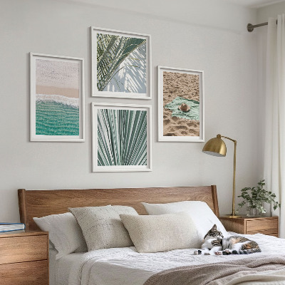 Set of 4 wall art pieces Holiday views beach sea