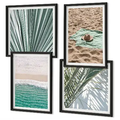 Holiday views beach and sea wall art set of 4 pieces