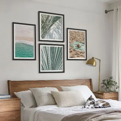 Holiday views beach and sea wall art set of 4 pieces