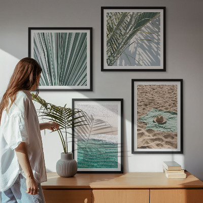 Set of 4 wall art pieces Holiday views beach sea